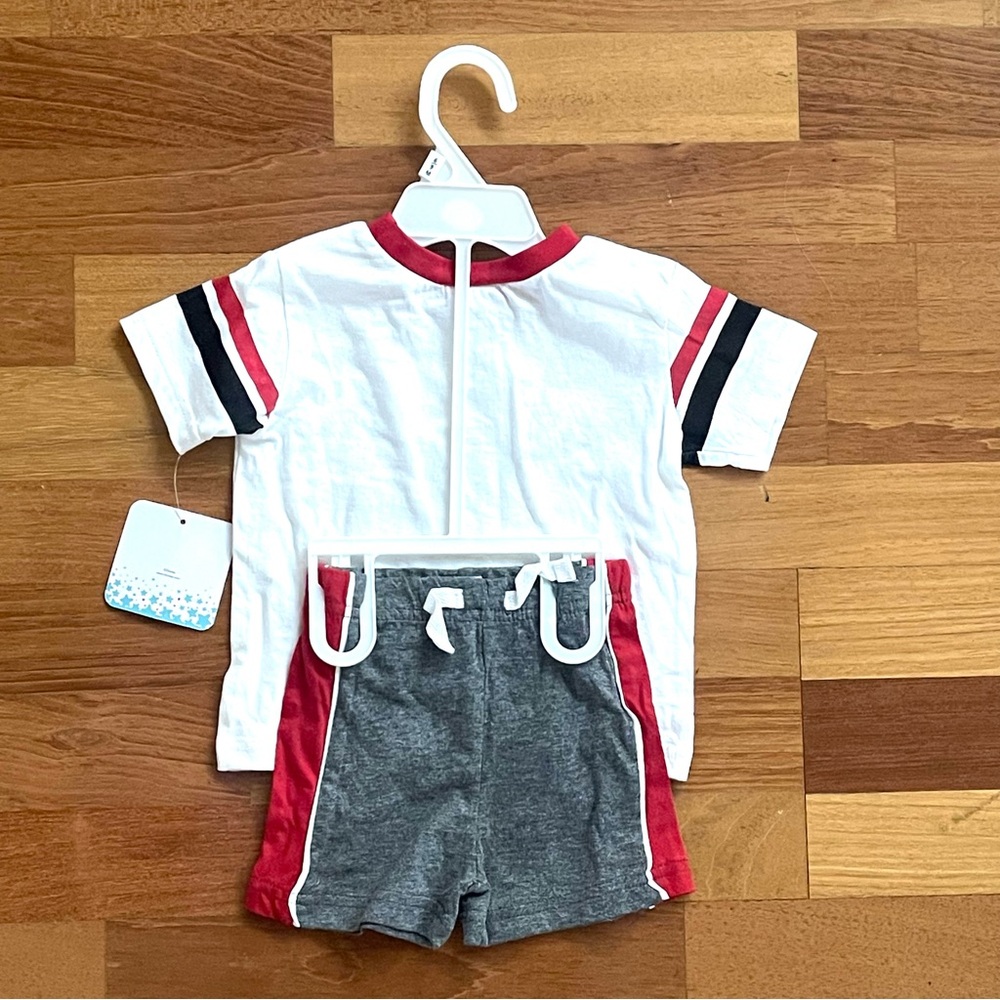 DISNEY BABY Mickey Mouse Outfit T-Shirt Shorts Set Boys BABY SIZE 6-9M White NWT - Picture 4 of 6